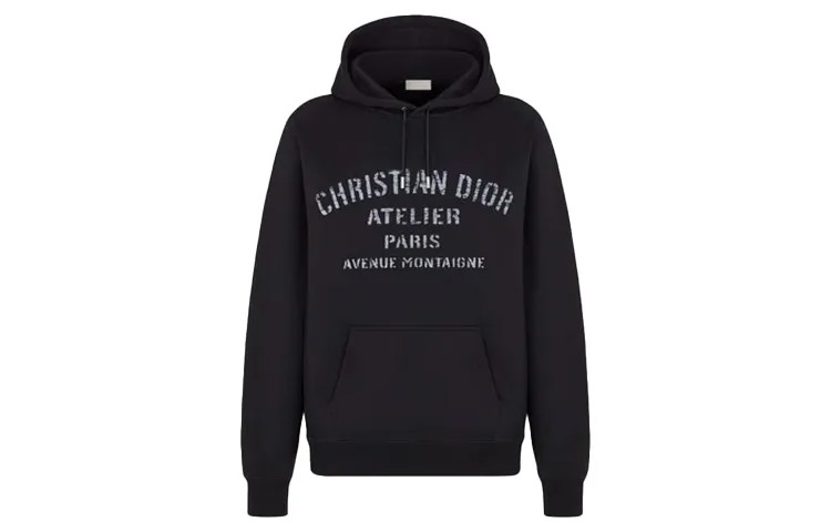 Ежеквартальные новинки Толстовка мужская черная Dior, черный