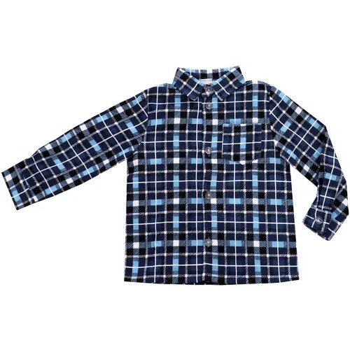 Рубашка, размер 68, голубой, серый