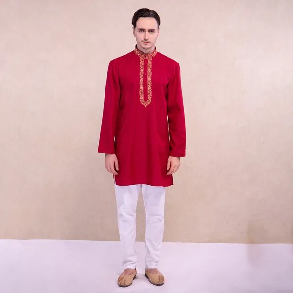 Индийское платье для мужчин, традиционный стиль, курты, 3 цвета, индуистская одежда, хлопковая Курта, индийская одежда, мужской костюм