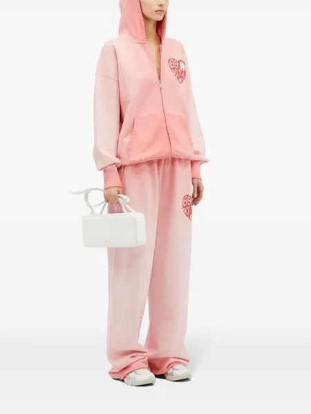 MSGM спортивные брюки с надписью, красный