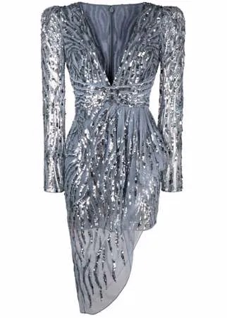 Zuhair Murad платье с драпировкой и пайетками