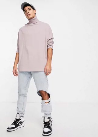 Очень свободный фиолетовый свитшот в стиле oversized с воротником-стойкой от комплекта ASOS DESIGN-Фиолетовый цвет