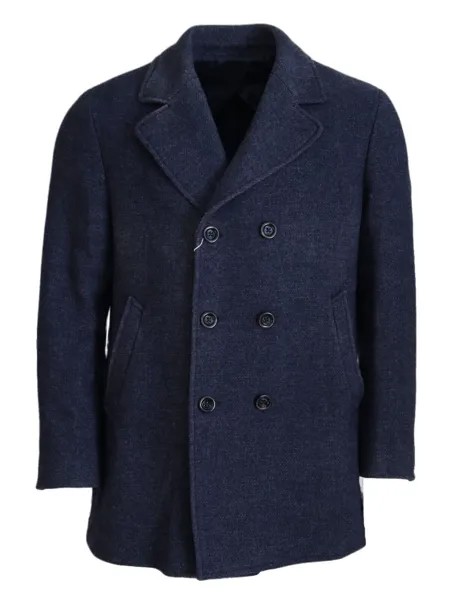 DOMENICO TAGLIETE Куртка-пальто синяя шерстяная с длинным рукавом IT54/US44/XL Рекомендуемая розничная цена 740 долларов США