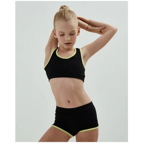 Топ Flavour Knit для девочек, размер 28, желтый, черный