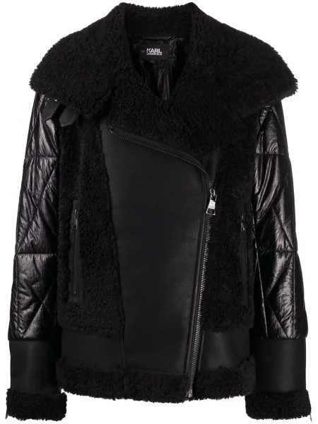 Karl Lagerfeld байкерская куртка с искусственным мехом