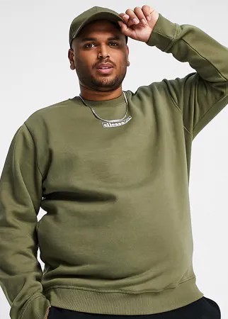 Свитшот цвета хаки с логотипом ellesse PLUS-Зеленый цвет