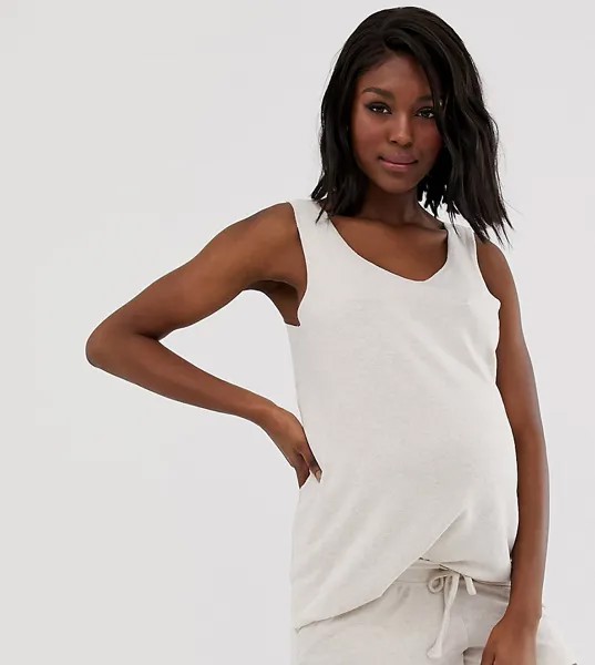 Мягкая майка с начесом для дома ASOS DESIGN Maternity-Бежевый