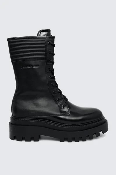 Мотоциклетные ботинки FLATFORM KNEE BOOT LACEUP LTH WN Calvin Klein Jeans, черный