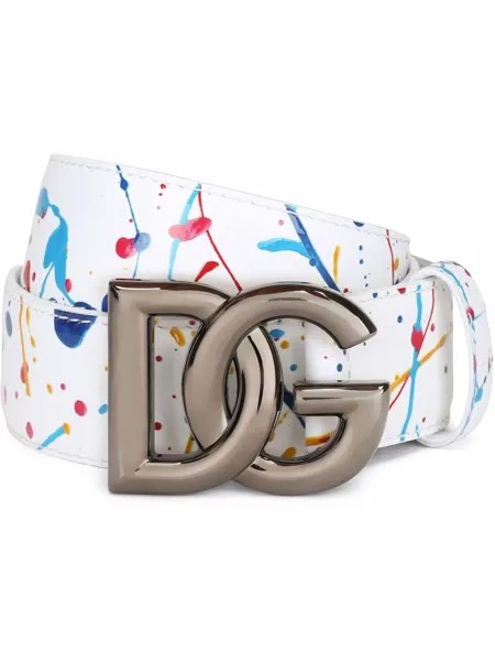 Dolce & Gabbana ремень с абстрактным принтом и пряжкой