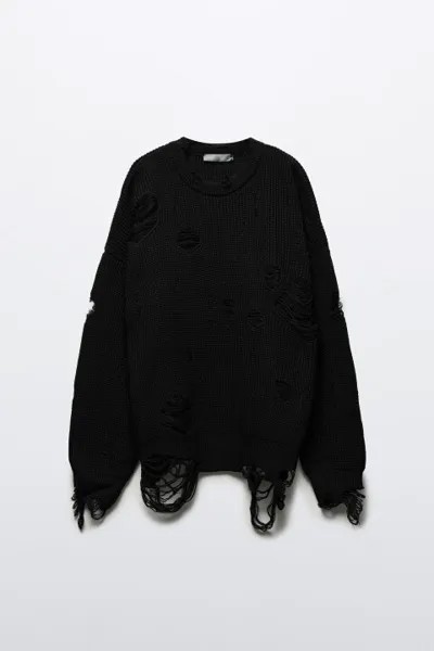 Джемпер oversize рваный в стиле гранж