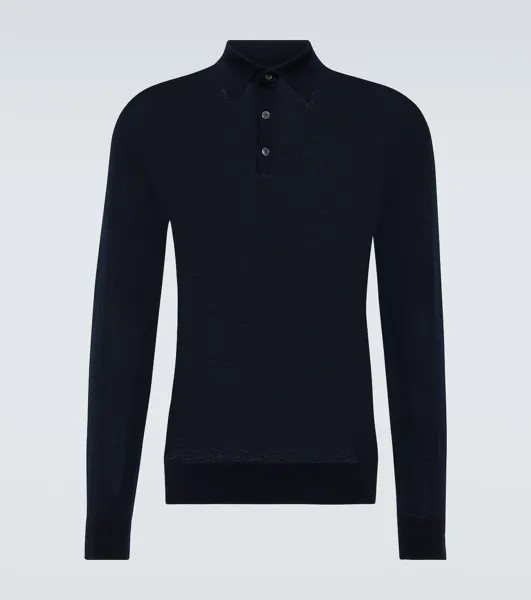 Шерстяная рубашка-поло Zegna, синий