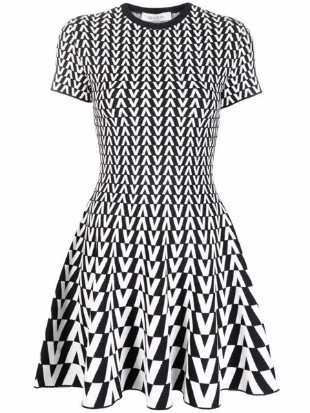 Valentino трикотажное платье мини с логотипом
