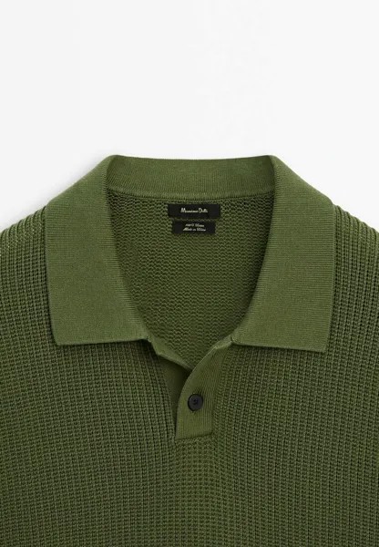 Рубашка-поло Short Sleeve Massimo Dutti, неоново-зеленый