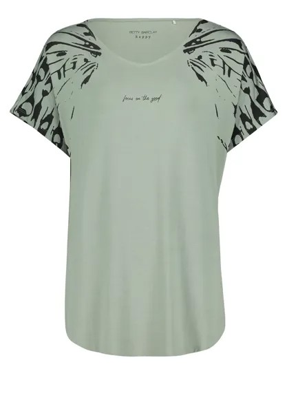 Спортивная футболка Betty Barclay Oversize Shirt mit V Ausschnitt, зеленый/черный