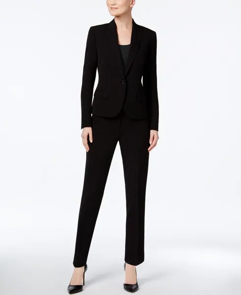 Брючный костюм на одной пуговице Missy and Petite Executive Collection Anne Klein, черный