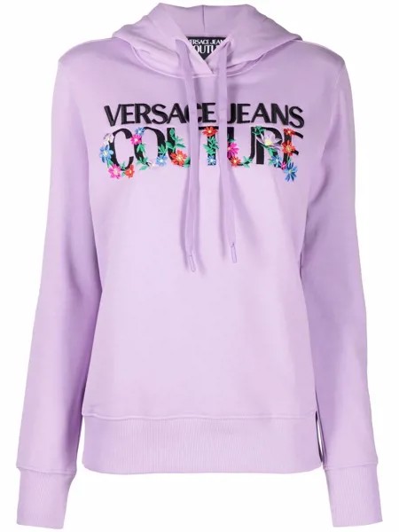 Versace Jeans Couture худи с цветочной вышивкой и логотипом