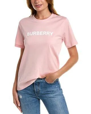 Burberry Женская футболка с логотипом, розовая, S