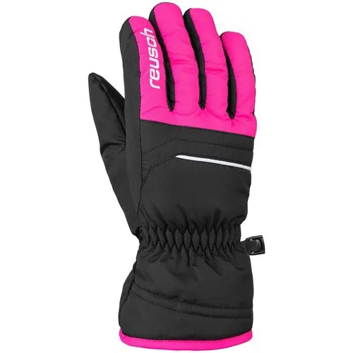 Перчатки Reusch, размер 4.5, черный, розовый