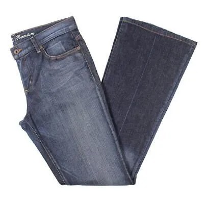Guess Женские синие джинсовые укороченные джинсы со средней посадкой на пуговицах 28 BHFO 1741