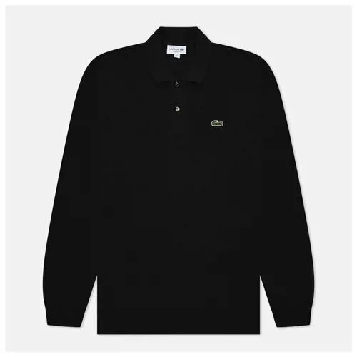 Лонгслив LACOSTE, хлопок, однотонный, размер L, черный