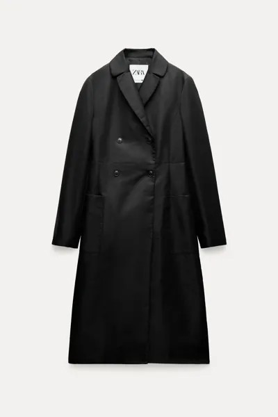 Тренч Zara Zw Collection Technical Trench, черный