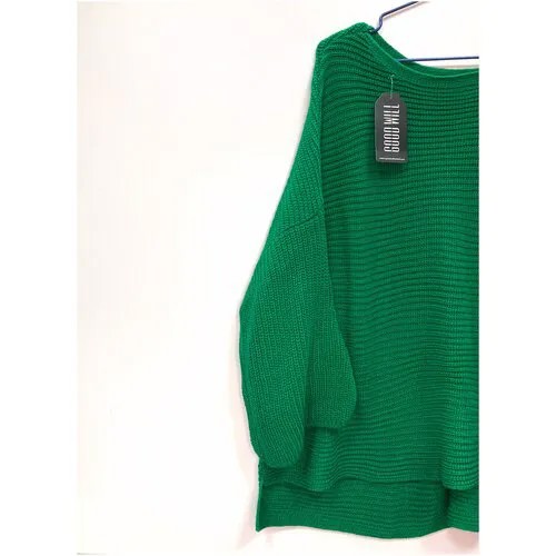 Костюм, свитшот и брюки, повседневный стиль, оверсайз, размер 44-50, зеленый