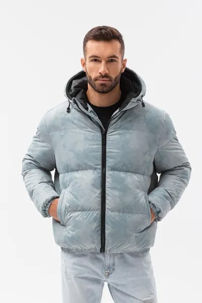 Короткая утепленная зимняя куртка Ombre, синий