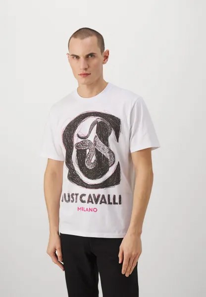 Футболка с принтом Snake Logo Just Cavalli, белый