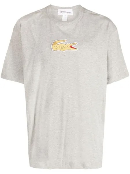 Comme Des Garçons Shirt футболка с логотипом из коллаборации с Lacoste, серый
