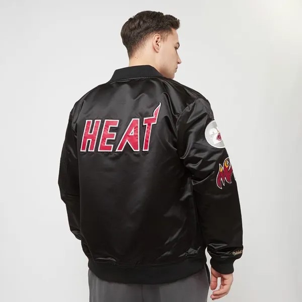 Куртка NBA Lightweight Satin Bomber Miami Heat Mitchell & Ness, цвет Black