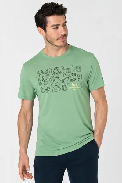 Рубашка super.natural Merino T Shirt, зеленый