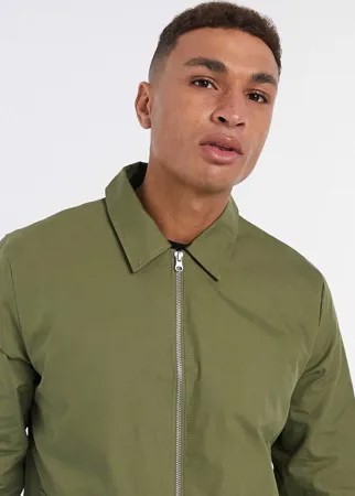 Куртка в стиле милитари цвета хаки с молнией New Look-Зеленый цвет