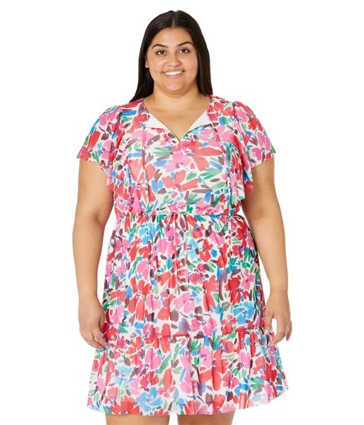 Платье Donna Morgan, Plus Size Mini Dress with Flutter Sleeve