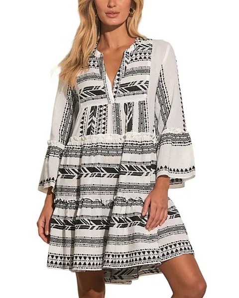 Свободное платье с вышивкой Elan, цвет Tan/Beige