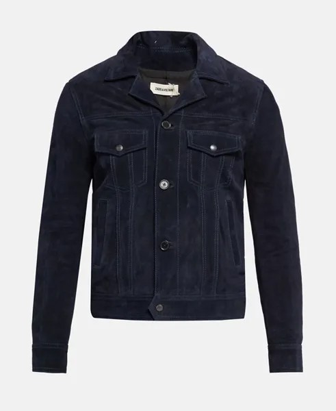 Кожаный пиджак Zadig&Voltaire, темно-синий