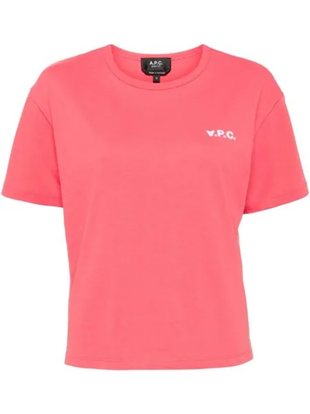 A.P.C. футболка с надписью «Коробка», розовый