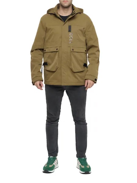 Спортивная куртка мужская NoBrand AD8600 бежевая 54 RU