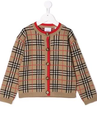 Burberry Kids кардиган в клетку