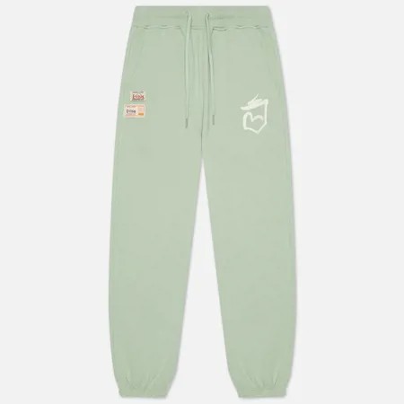 Женские брюки Evisu Graffiti Logo Print High-Waist, цвет зелёный, размер S