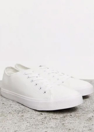 Кеды из искусственной кожи на шнуровке French Connection-Белый