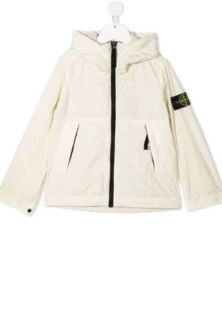 Stone Island Junior непромокаемая куртка Crinkle Reps с капюшоном