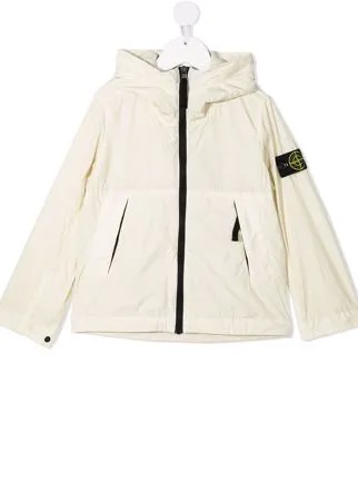 Stone Island Junior непромокаемая куртка Crinkle Reps с капюшоном