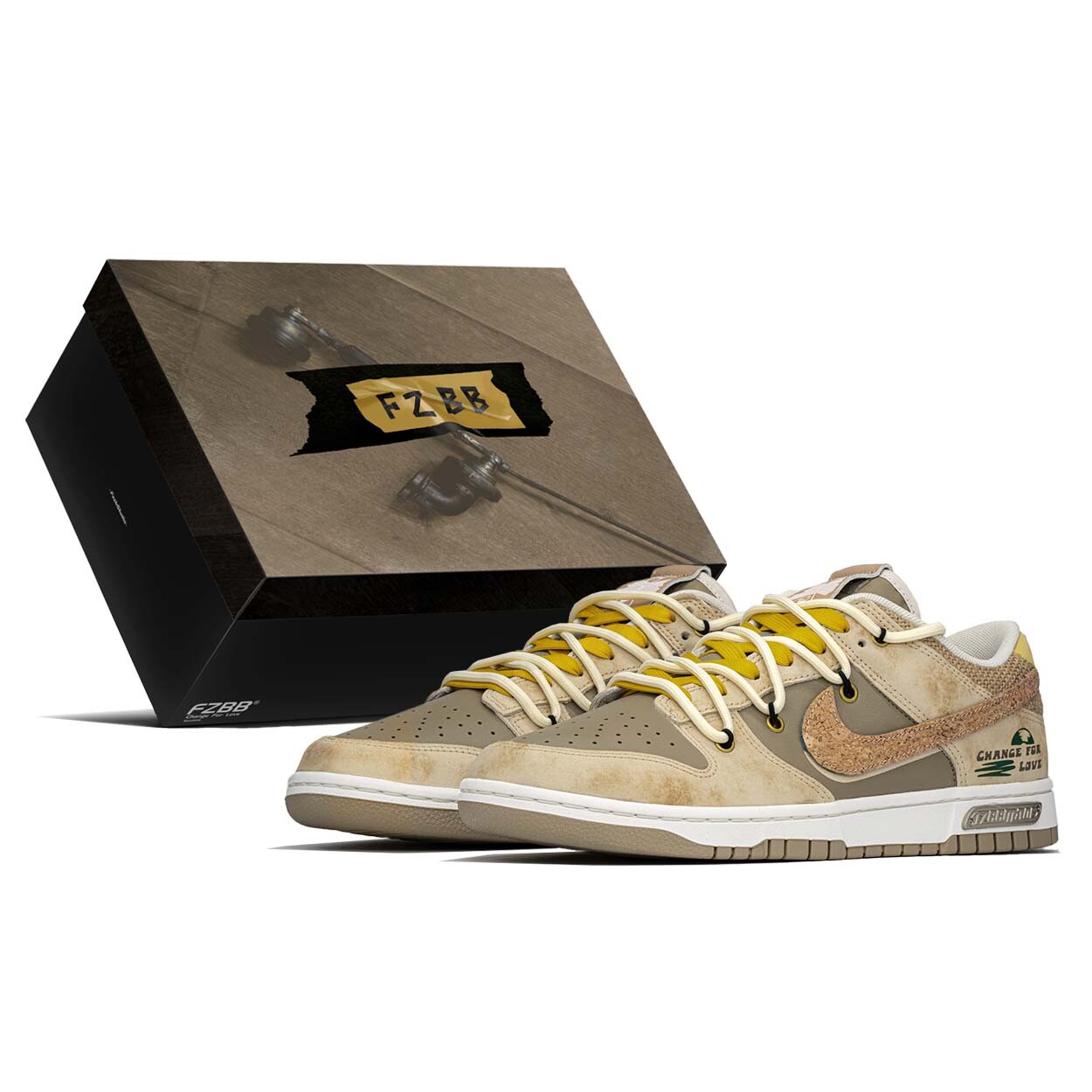 Кроссовки Nike Dunk Skateboarding Shoes Unisex Low-top Brown/beige, хаки