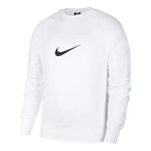 Толстовка Nike Sportswear Swoosh Casual Sports Crew-neck Long Sleeve 'White', белый
