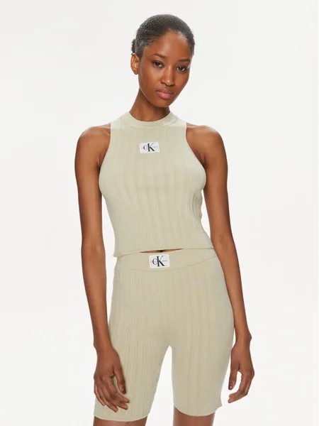Топ приталенного кроя Calvin Klein, зеленый