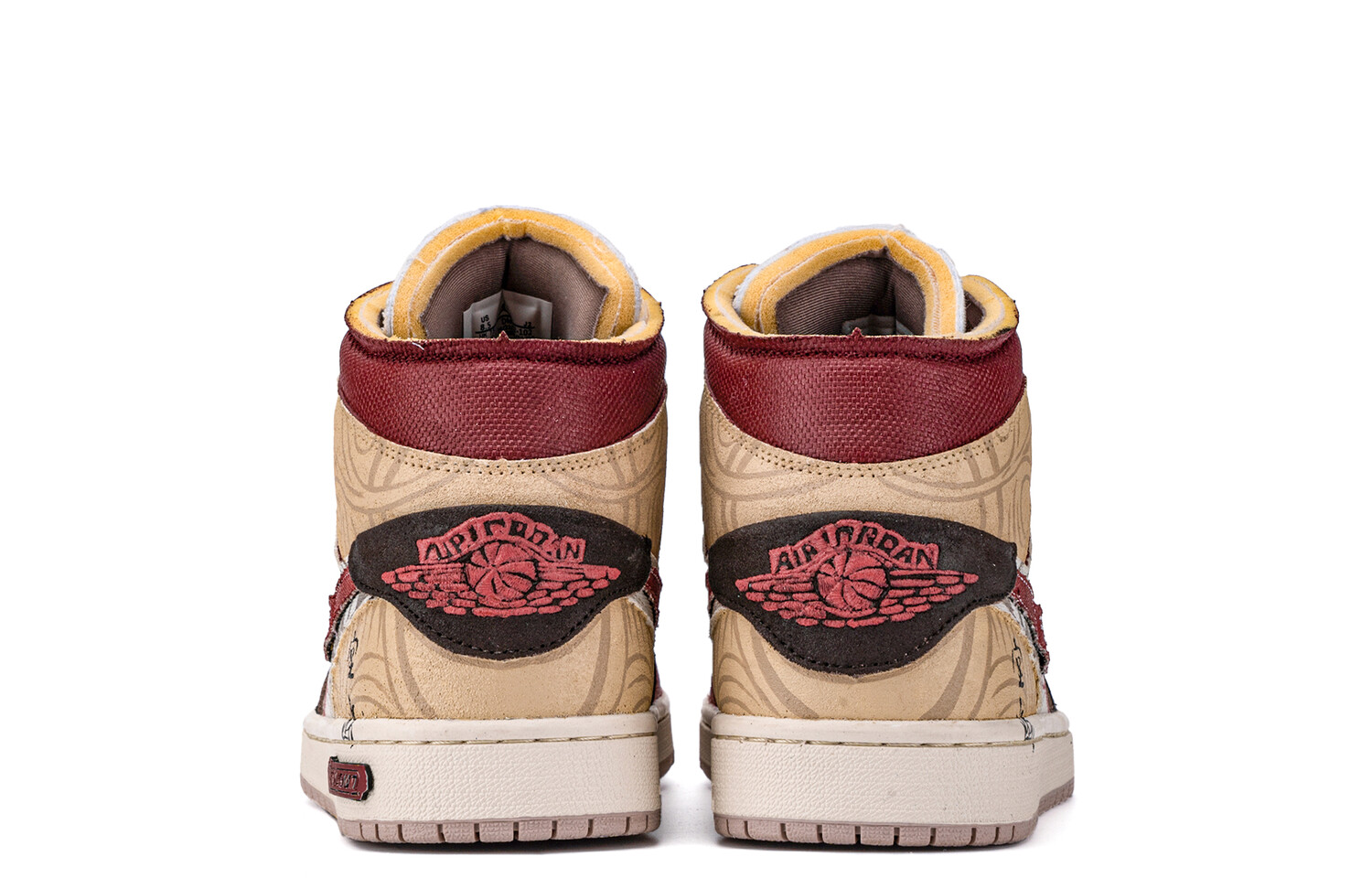 Кроссовки Air Jordan 1 Vintage Basketball Shoes Men High-top Red/yellow/white, красный