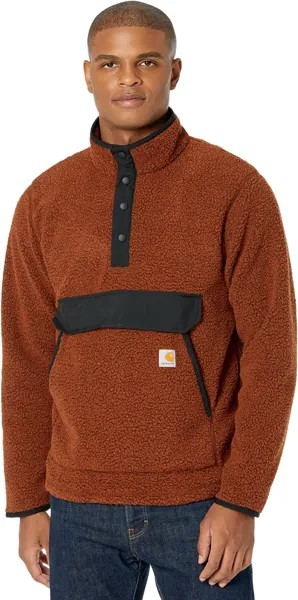 Куртка Relaxed Fit Fleece Pullover Carhartt, цвет Burnt Sienna/Black Heather