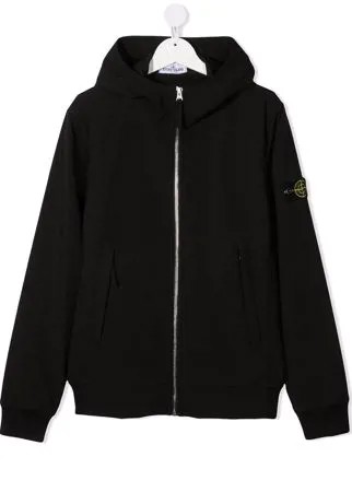 Stone Island Junior куртка с капюшоном и нашивкой-логотипом