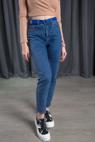 Джинсы женские Denim X7730 + ремень (26, Синий)