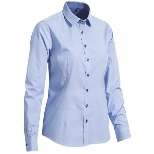 Рубашка  Chevalier, повседневный стиль, прилегающий силуэт, размер 42, голубой